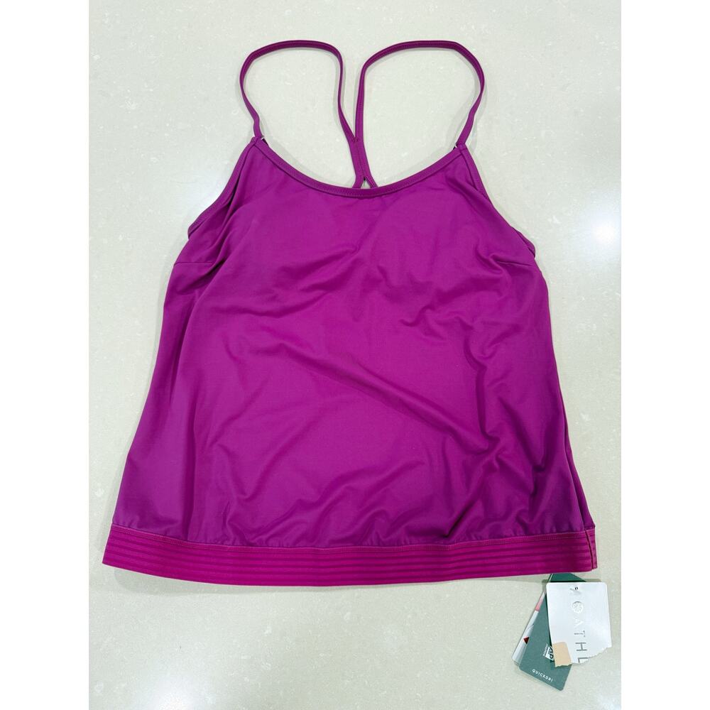 NWT Athleta Cross Back Swim Tank Tankini Top Strappy Magenta 36 D DD